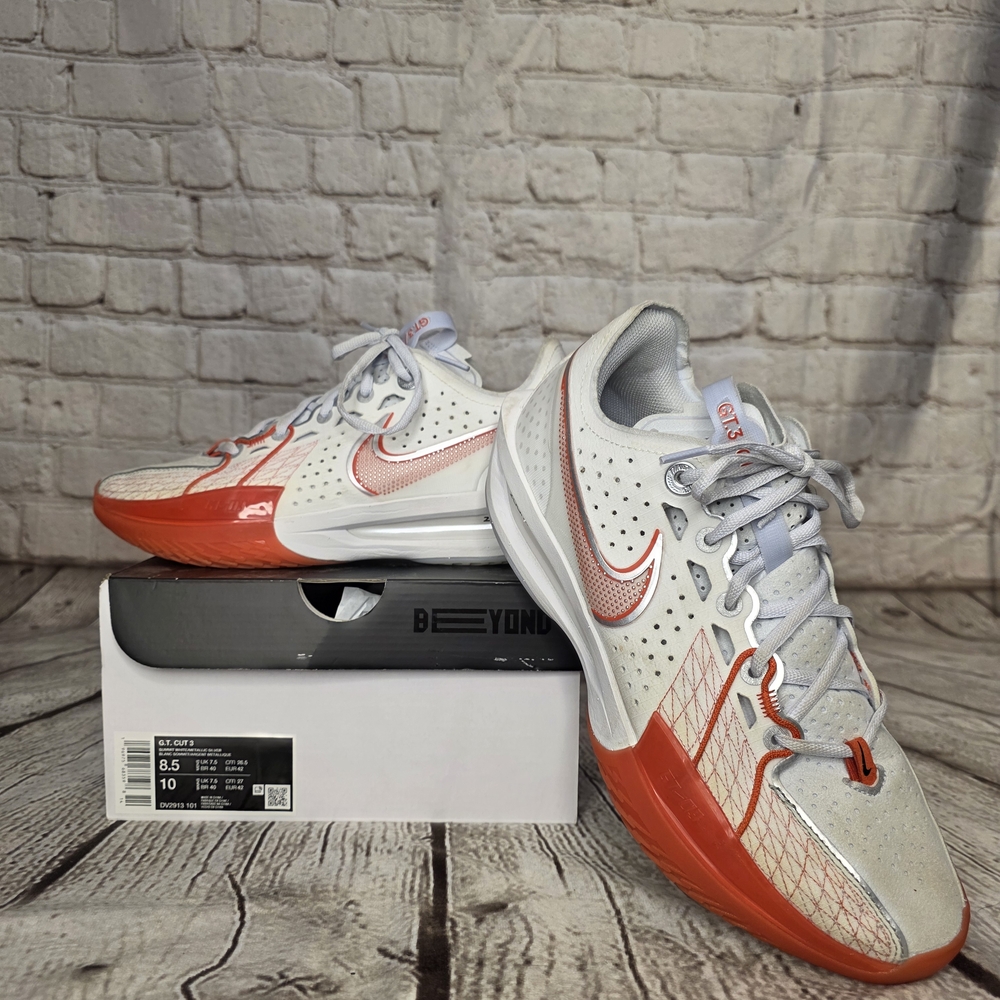 Nike GT Cut 3 White and Red Sneakers